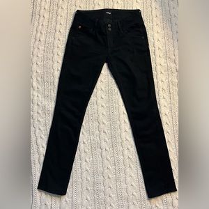 Hudson straight leg, black denim jeans, size 24x30